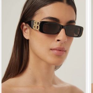 BALENCIAGA DYNASTY RECTANGLE SUNGLASSES IN BLACK-Like New!SuperChic-Originals